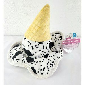 Bark Box Dog Toy Chocolick Chip Ice Cream Cone w/BALL Squeak Crinkle Large  NWT
